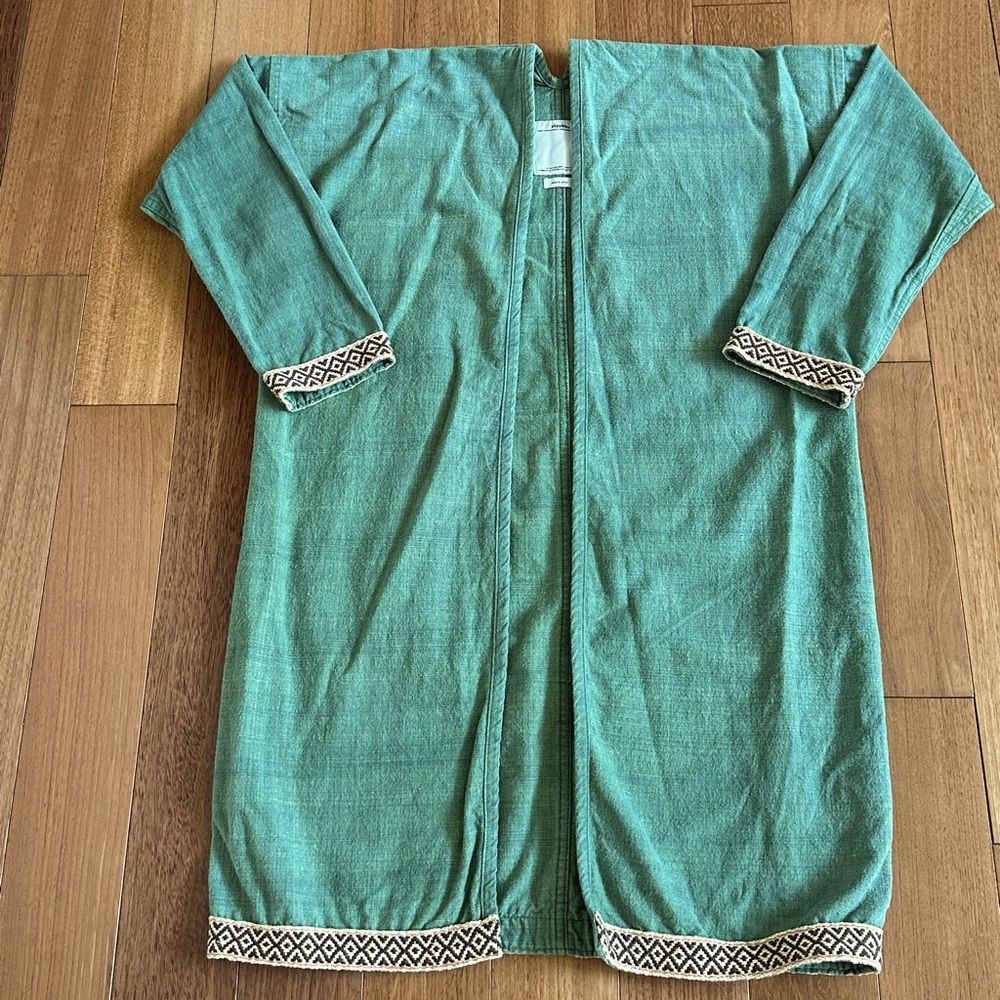Visvim Sanjuro Kimono Coat in Green size S
